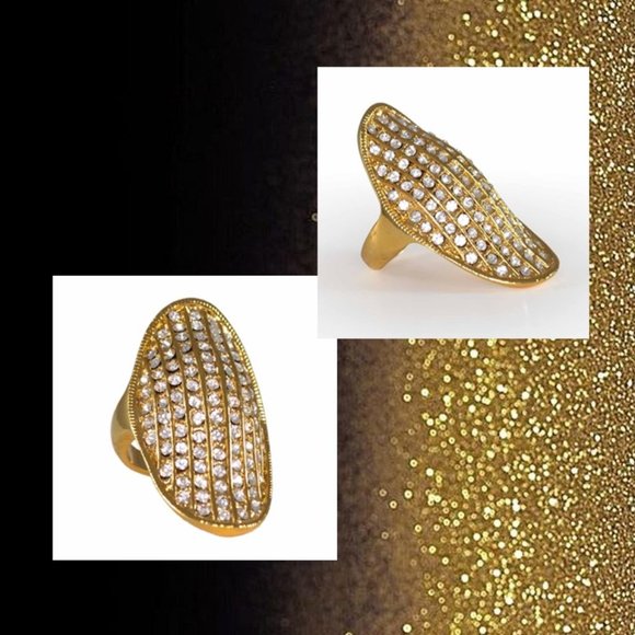 Gold layered ring with brilliant cubic zirconia stones - Picture 6 of 7